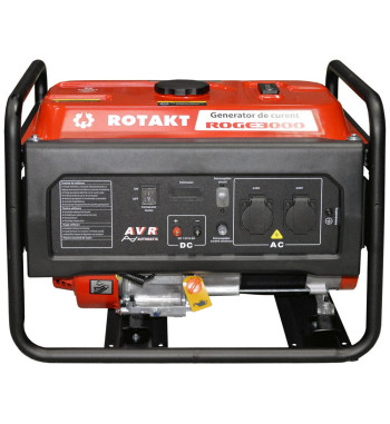 Generator De Curent Pe Benzina Rotakt ROGE3000 3.0 KW, AVR, Voltmetru, Iesire De 12V, Consum de 1,09L/ora