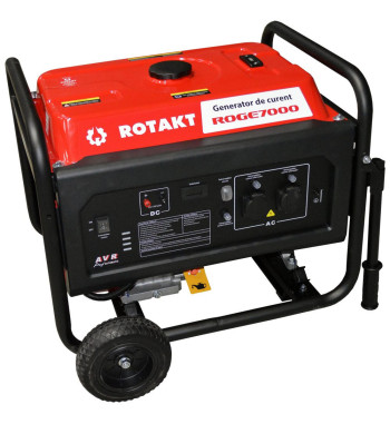 Generator de curent benzina Rotakt ROGE7000 6.8 KW, AVR, Voltmetru, Iesire12V, Consum Redus 3,12 l/h