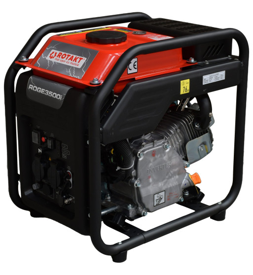 Generator De Curent Rotakt ROGE3500i 3.5 KW Pe Benzina, AVR, Iesire 12V, Voltmetru